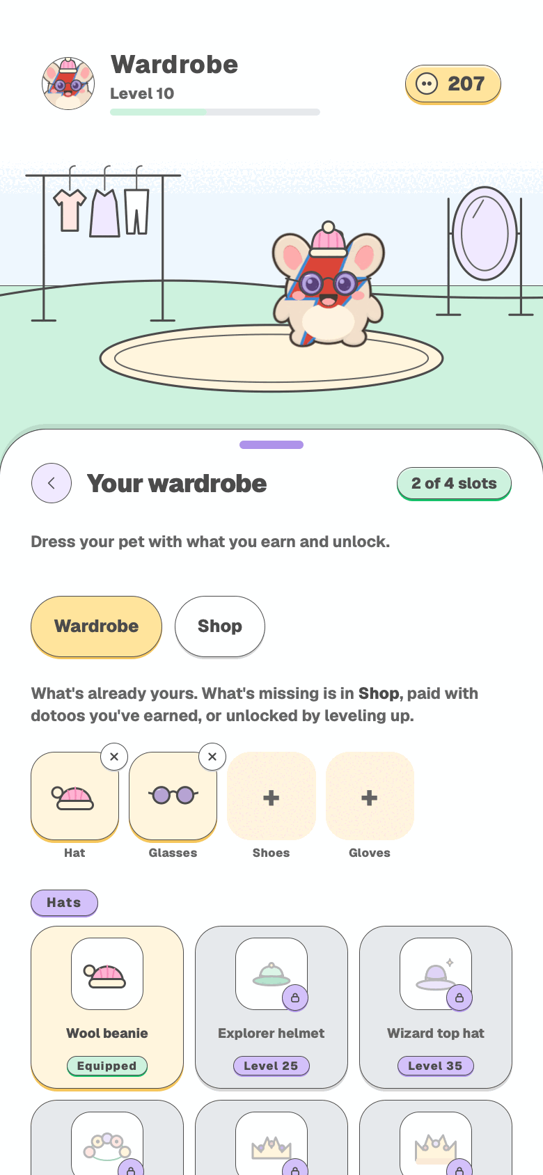 The Wardrobe, with a dressed-up pet and clothes to make it your own
